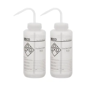 2PK Performance Plastic Wash Bottle, Distilled Water, 1000 ml - Labeled (1 Color)