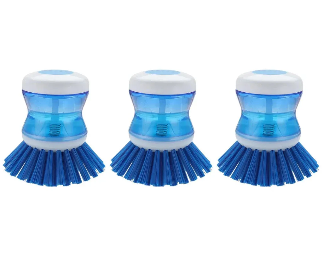 3 Pcs Dish Brush with Soap Dispenser