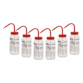 6PK Performance Plastic Wash Bottle, Acetone, 500 ml - Labeled (1 Color)