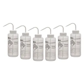 6PK Performance Plastic Wash Bottle, Ethanol, 1000 ml - Labeled (1 Color)