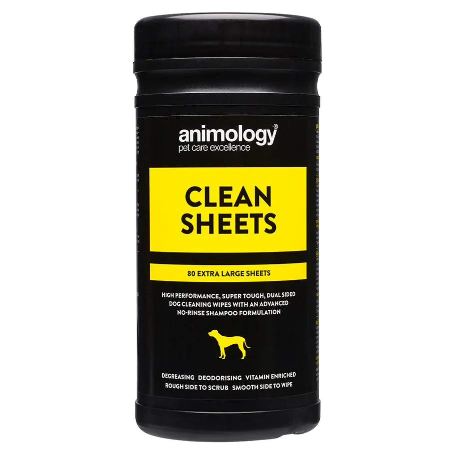 Animology Dry Shampoo Dog Cleaning Wipes 80 Pack x 6