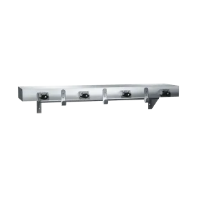 ASI 1315-4 Shelf With Utility Hooks And Mop Strip, Stainless Steel, 36"
