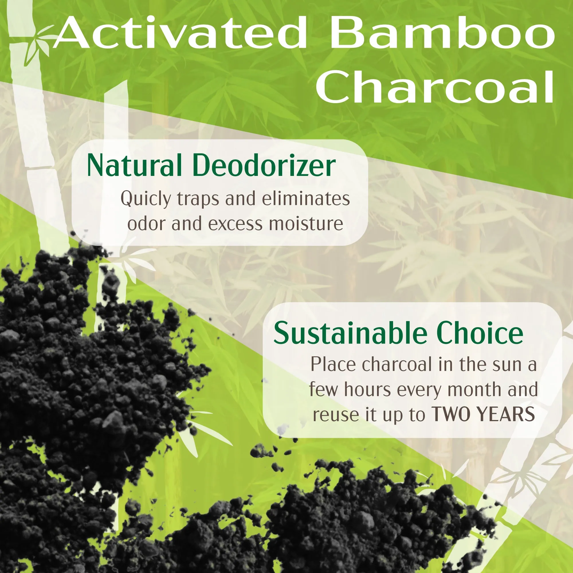 Bamboo Charcoal Odor Absorber Bag in Decorative 4" Cylinder