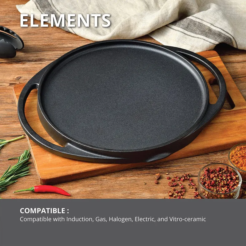 Bergner Elements Pre-Seasoned Cast Iron Grill Pan (Olive Green) - 30 CM