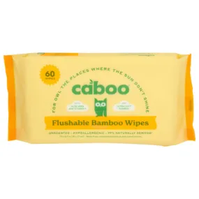 Caboo - Wipes Bamboo Flushable, 60 Count (Pack Of 12)