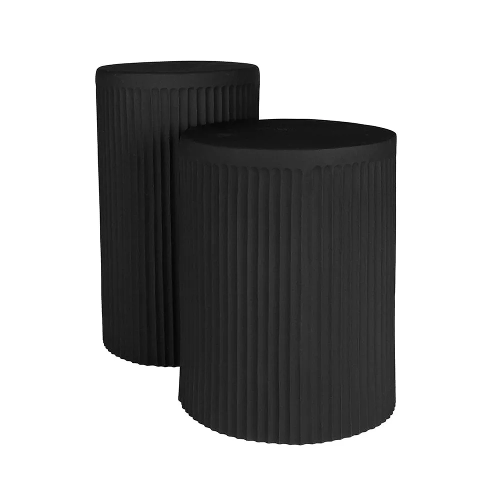 Cancun Outdoor Side Table in Coconut or Lava Rock | Tall or Short