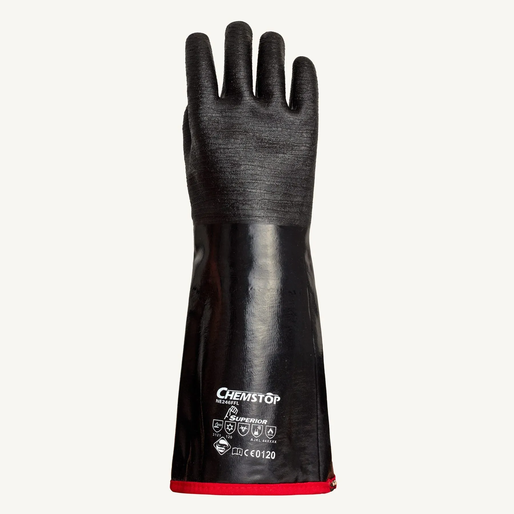 Chemical Resistant Gloves - Superior Glove Chemstop Heavy Duty Cotton/Neoprene NE246FFL