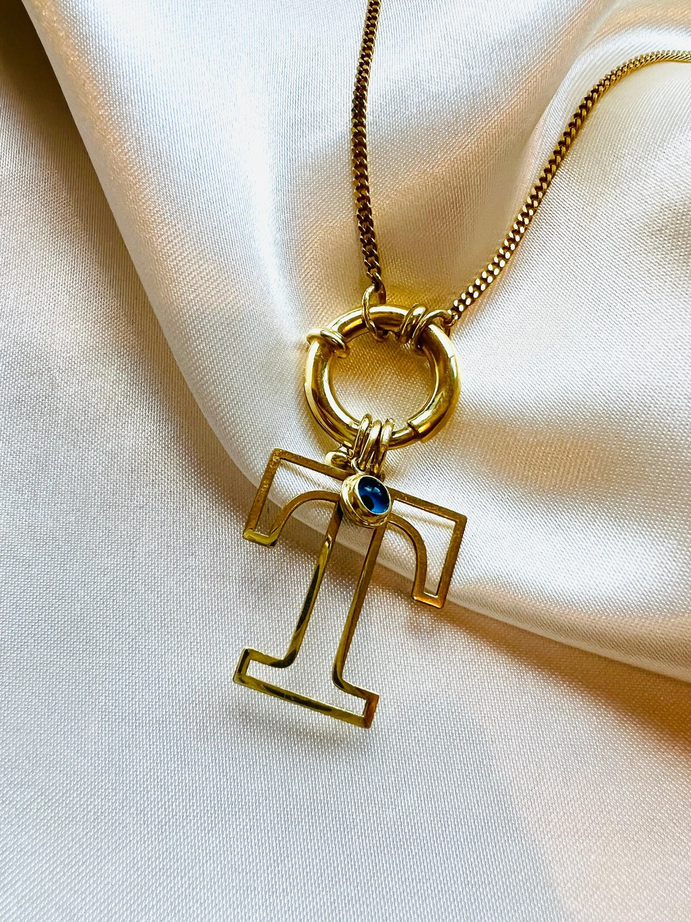 Chunky initial Link Necklace| initial charm| Gold Chunky Letter Necklace| Handmade Custom Letter Necklace| Personalized inital Charm Jewelry