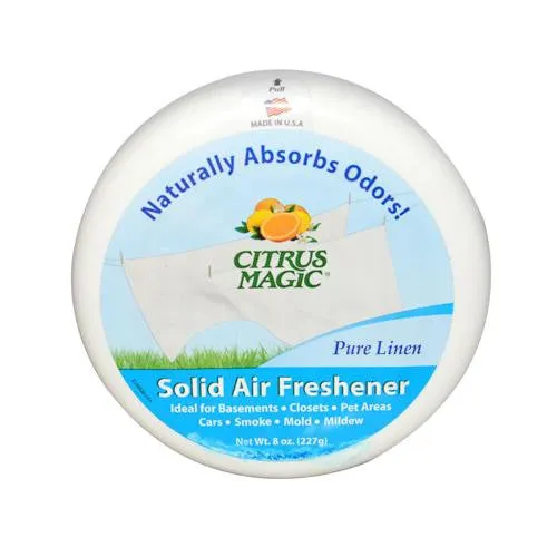 Citrus Magic Solid Air Freshener - Pure Linen - Case Of 6 - 8 Oz