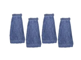 Commercial Headband Cotton Looped, End String Cleaning Mop Head Refill, Blue