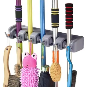 DEVIEZONE Magic Plastic Multipurpose Wall Mounted Hanging Organizer Broom Holder Stand