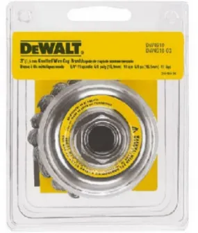 DeWalt DW4910 3 Inch Carbon Steel Knotted Wire Cup Brush - Quantity of 4