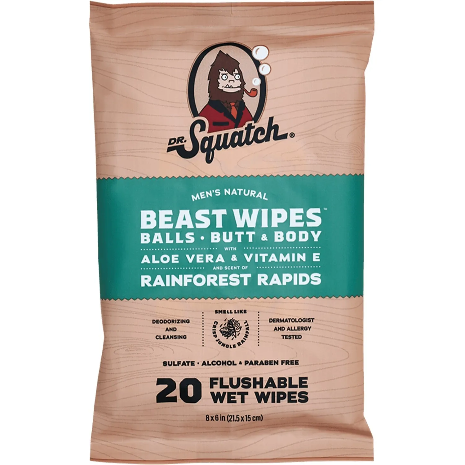 Dr. Squatch DS WPS-RAR-01 Rainforest Rapids Wipes