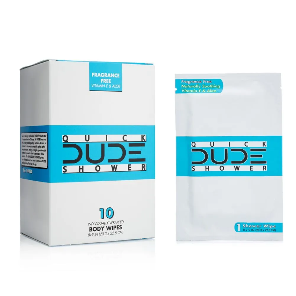 Dude Shower 10pk Singles For Travel