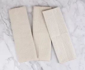 Extra Strength Dish Cloths with Mesh Scrub, 3 Pack, Khaki