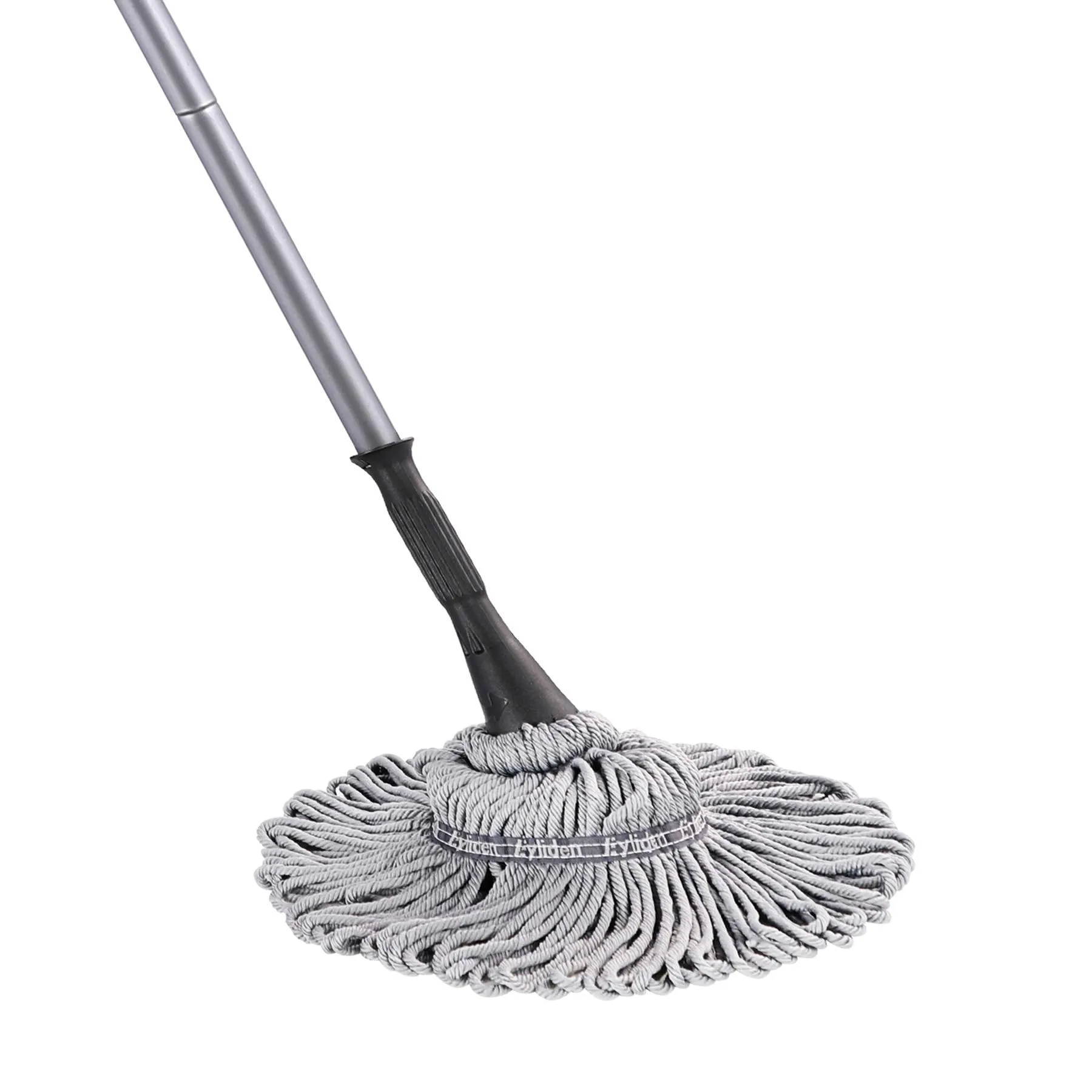 Eyliden Mop with 2 Reusable Heads, Easy Wringing Twist Mop, with 57.5 inch Long Handle, Wet Mops for Floor Cleaning, Commercial Household Clean Hardwood, Vinyl, Tile, and More (Silver, Red, Blue, Grey)