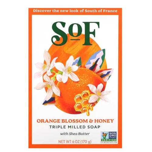 French Milled Oval Soap Orange Blossom Honey 6 oz By South Of France Soaps