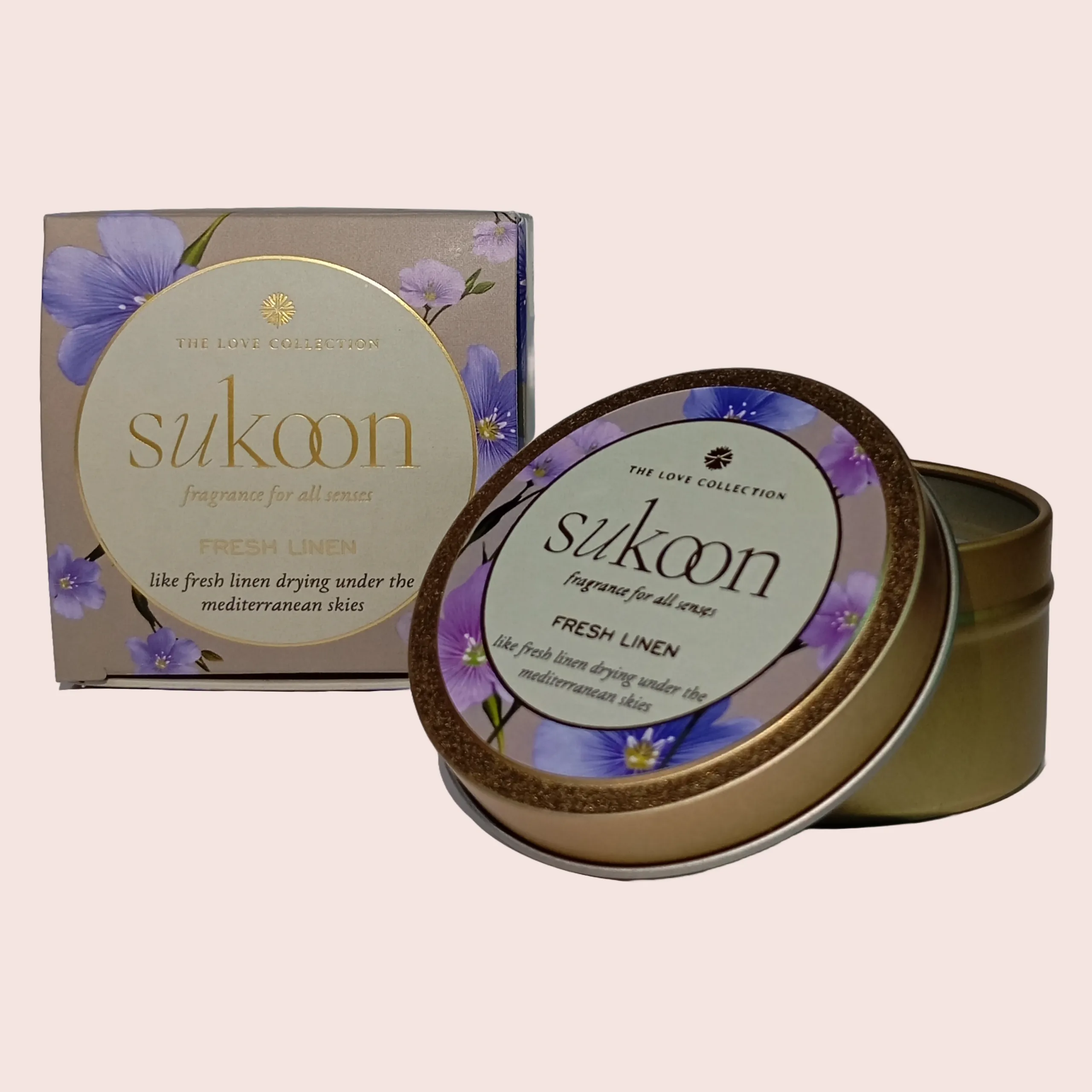 Fresh Linen Scented Candle | Fresh Mediterranean Sea Fragrance 80gm
