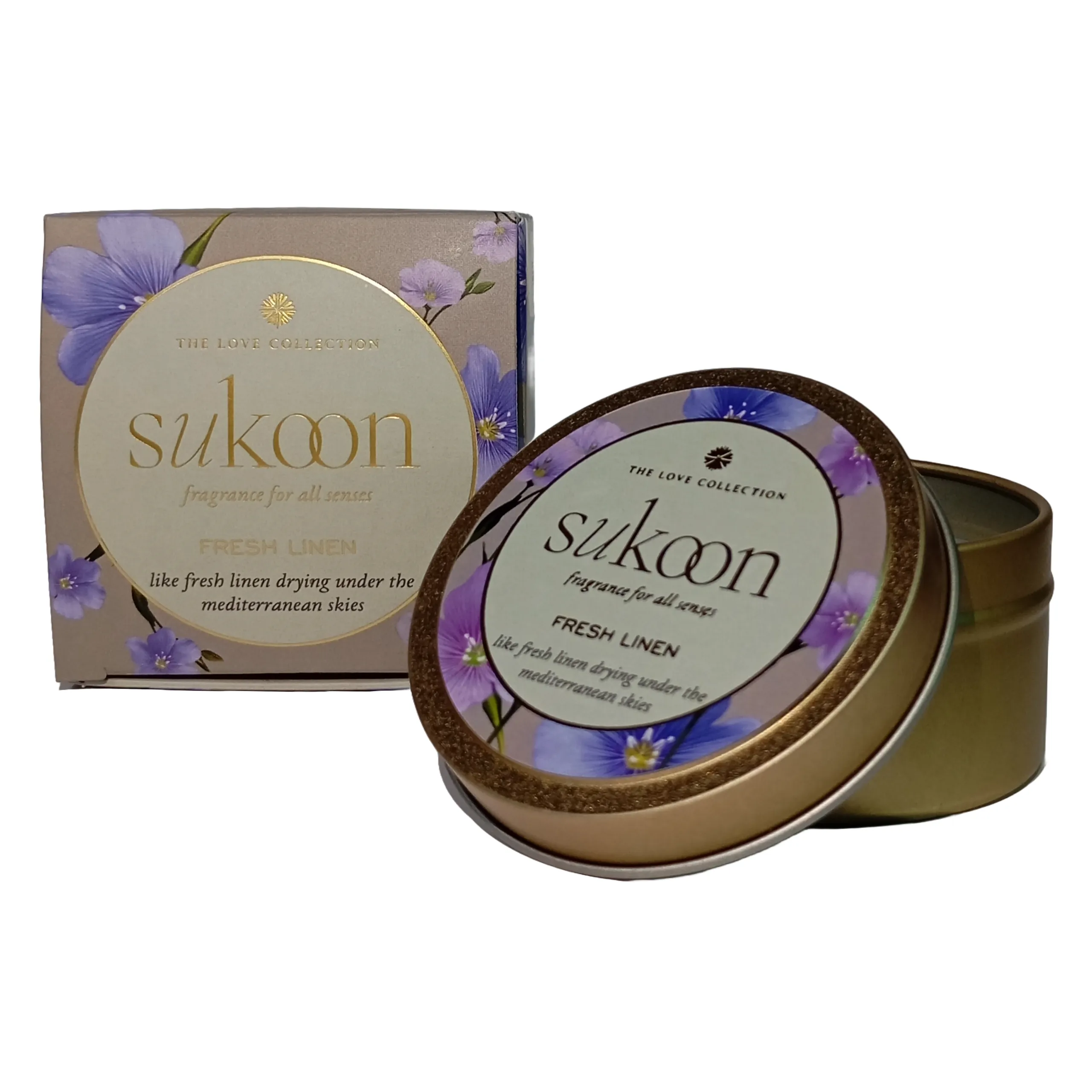 Fresh Linen Scented Candle | Fresh Mediterranean Sea Fragrance 80gm