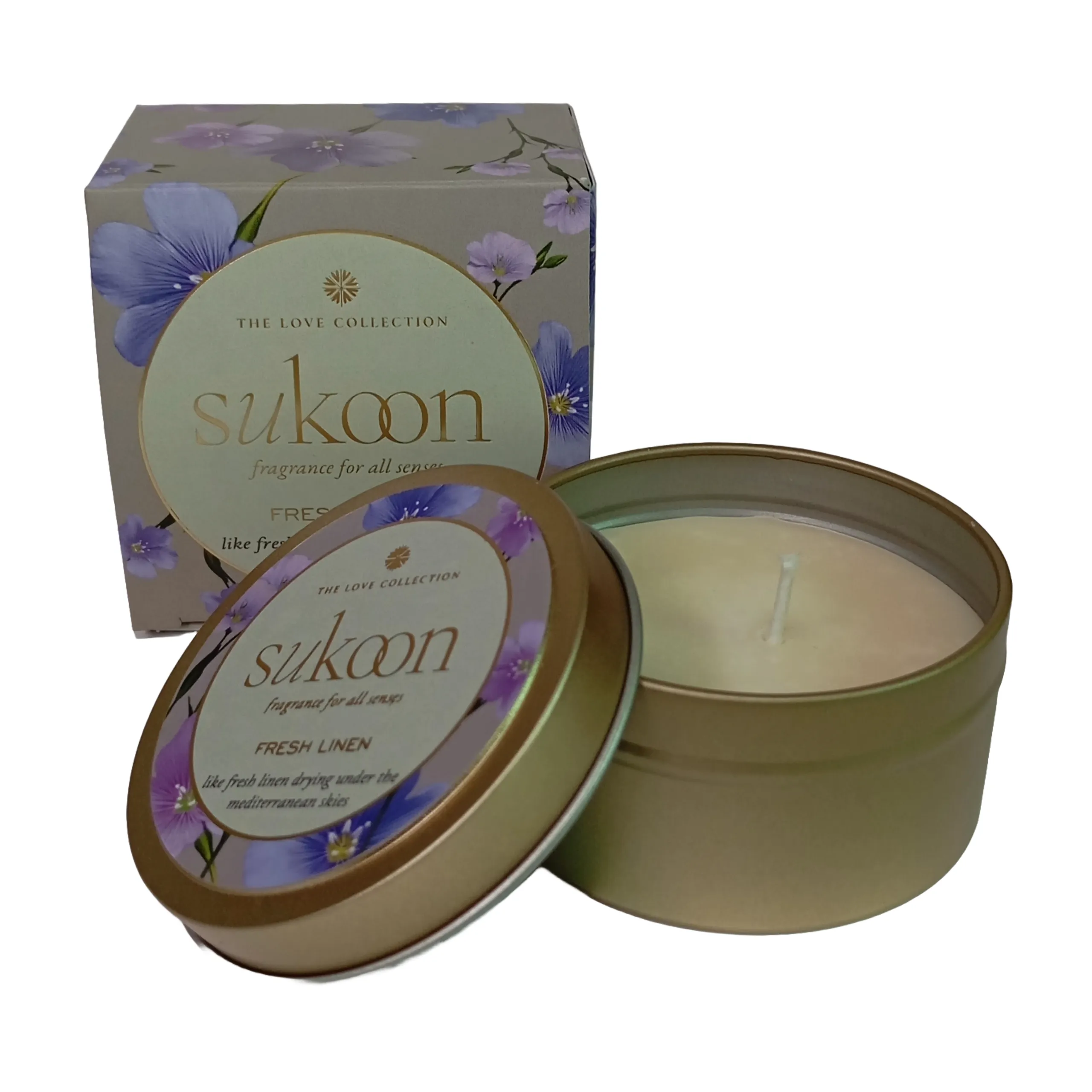 Fresh Linen Scented Candle | Fresh Mediterranean Sea Fragrance 80gm
