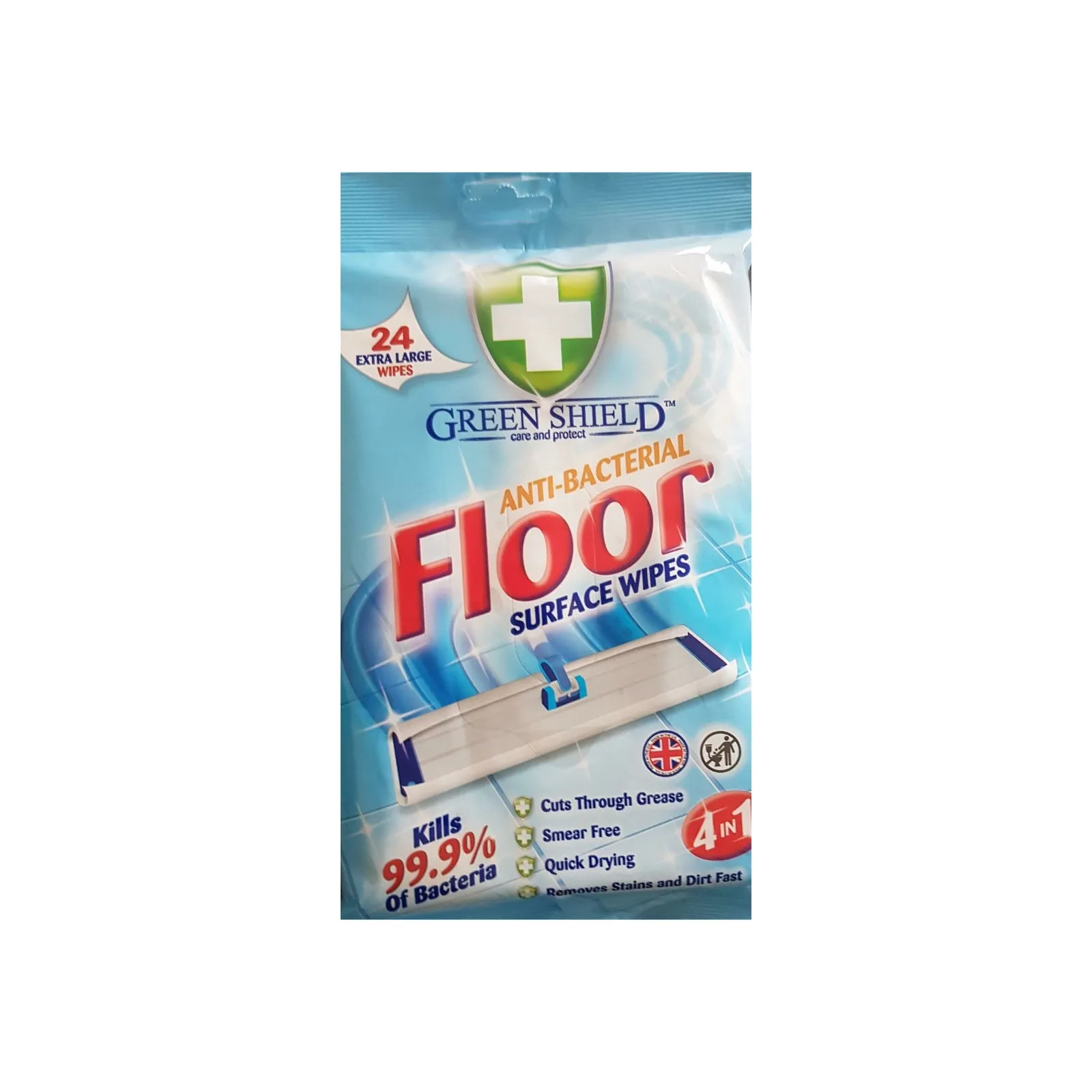 Green Shield Anti Bacterial Floor Surface Wipes (Extra Large) 1pack