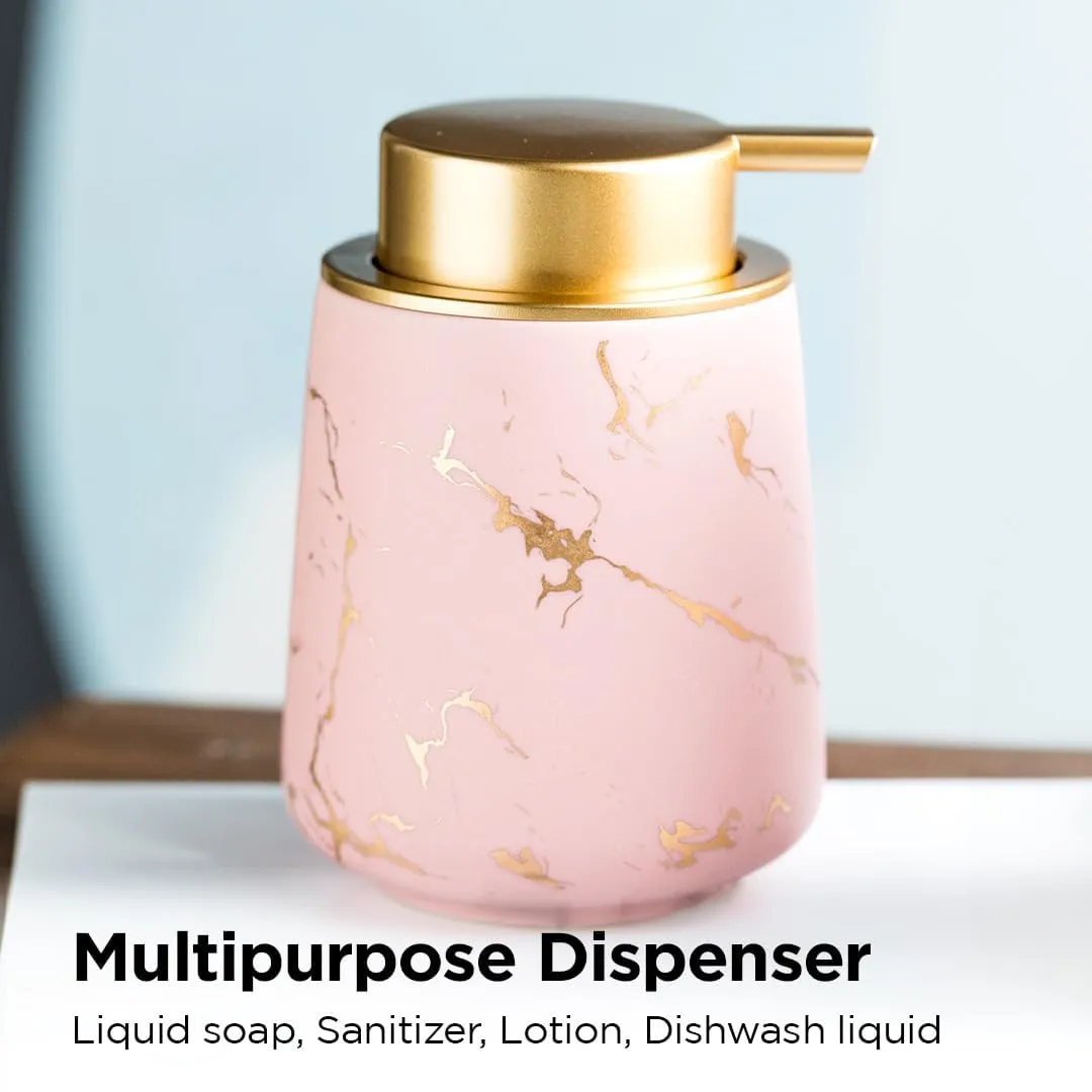 Heart Home Liquid Soap Dispenser | Handwash Soap Dispenser | Soap Dispenser for Wash Basin | Shampoo Dispenser Bottle | Bathroom Dispenser Bottle | 3 Piece | 400 ml | ZX010BK | Black