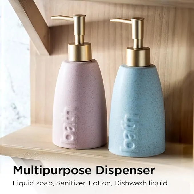 Heart Home Liquid Soap Dispenser | Handwash Soap Dispenser | Soap Dispenser for Wash Basin | Shampoo Dispenser Bottle | Bathroom Dispenser Bottle | 320 ml | Blue