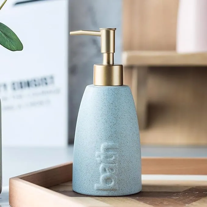 Heart Home Liquid Soap Dispenser | Handwash Soap Dispenser | Soap Dispenser for Wash Basin | Shampoo Dispenser Bottle | Bathroom Dispenser Bottle | 320 ml | Blue