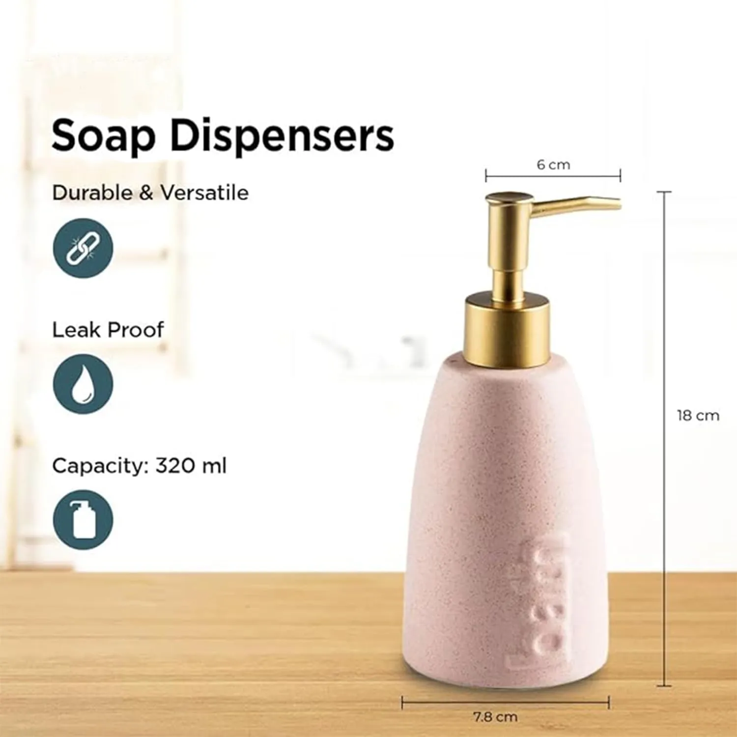 Heart Home Liquid Soap Dispenser | Handwash Soap Dispenser | Soap Dispenser for Wash Basin | Shampoo Dispenser Bottle | Bathroom Dispenser Bottle | 320 ml | Blue