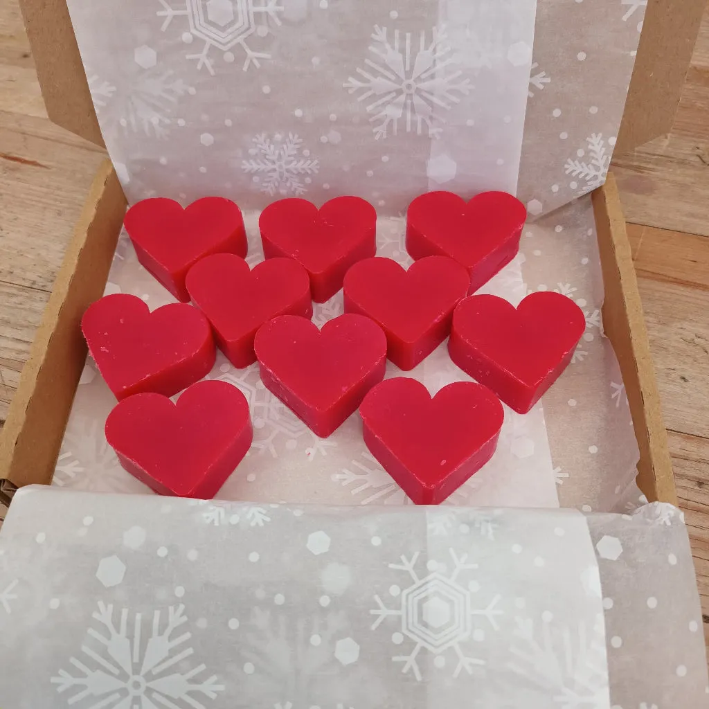 Heart Shaped Scented Guest Soaps - Box of 10 - SLS & Paraben Free - Soap Gift