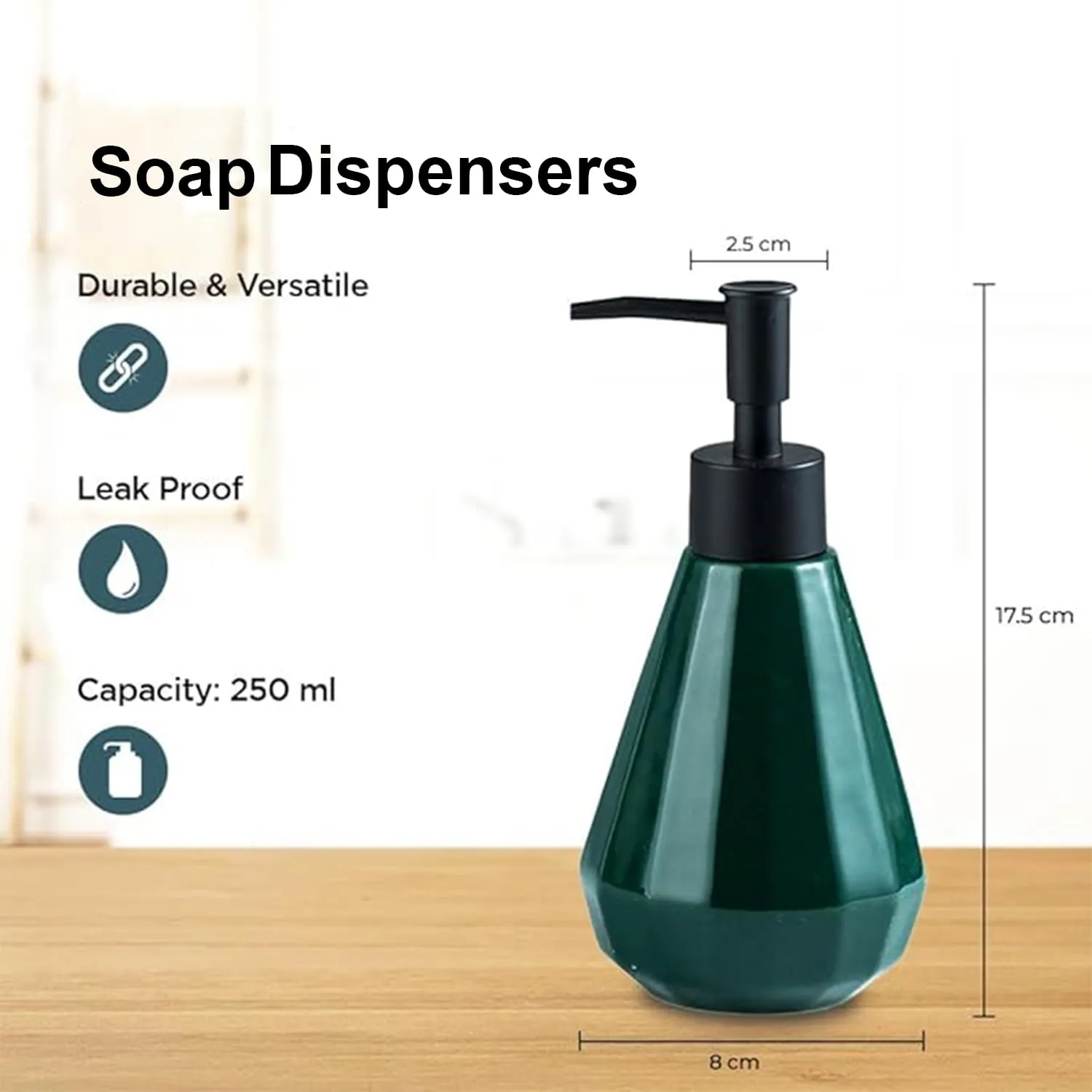 Homestic Liquid Soap Dispenser | Handwash Soap Dispenser | Soap Dispenser for Wash Basin | Shampoo Dispenser Bottle | Bathroom Dispenser Bottle | 250 ml | Gray