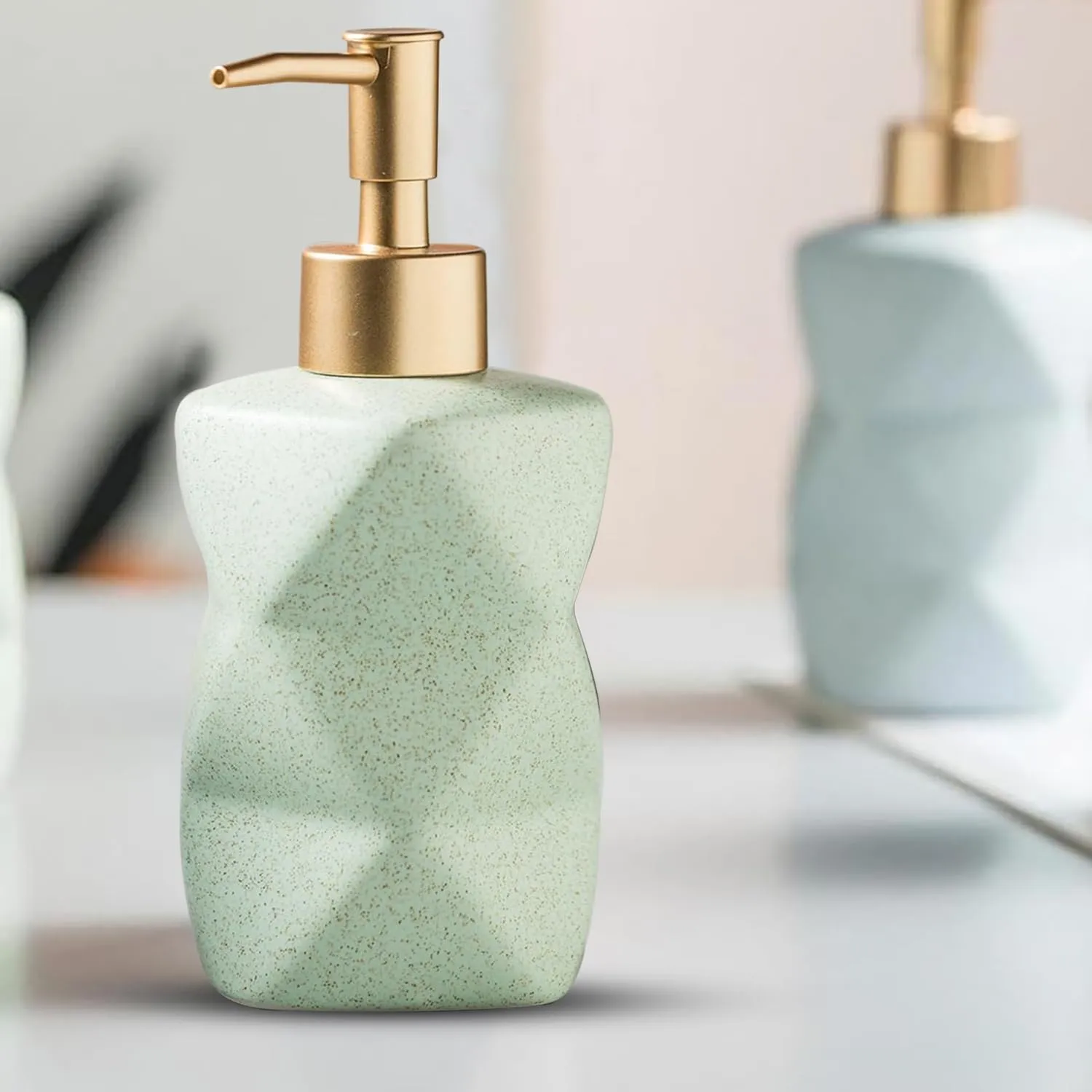 Homestic Liquid Soap Dispenser | Handwash Soap Dispenser | Soap Dispenser for Wash Basin | Shampoo Dispenser Bottle | Bathroom Dispenser Bottle | 300 ML | Green