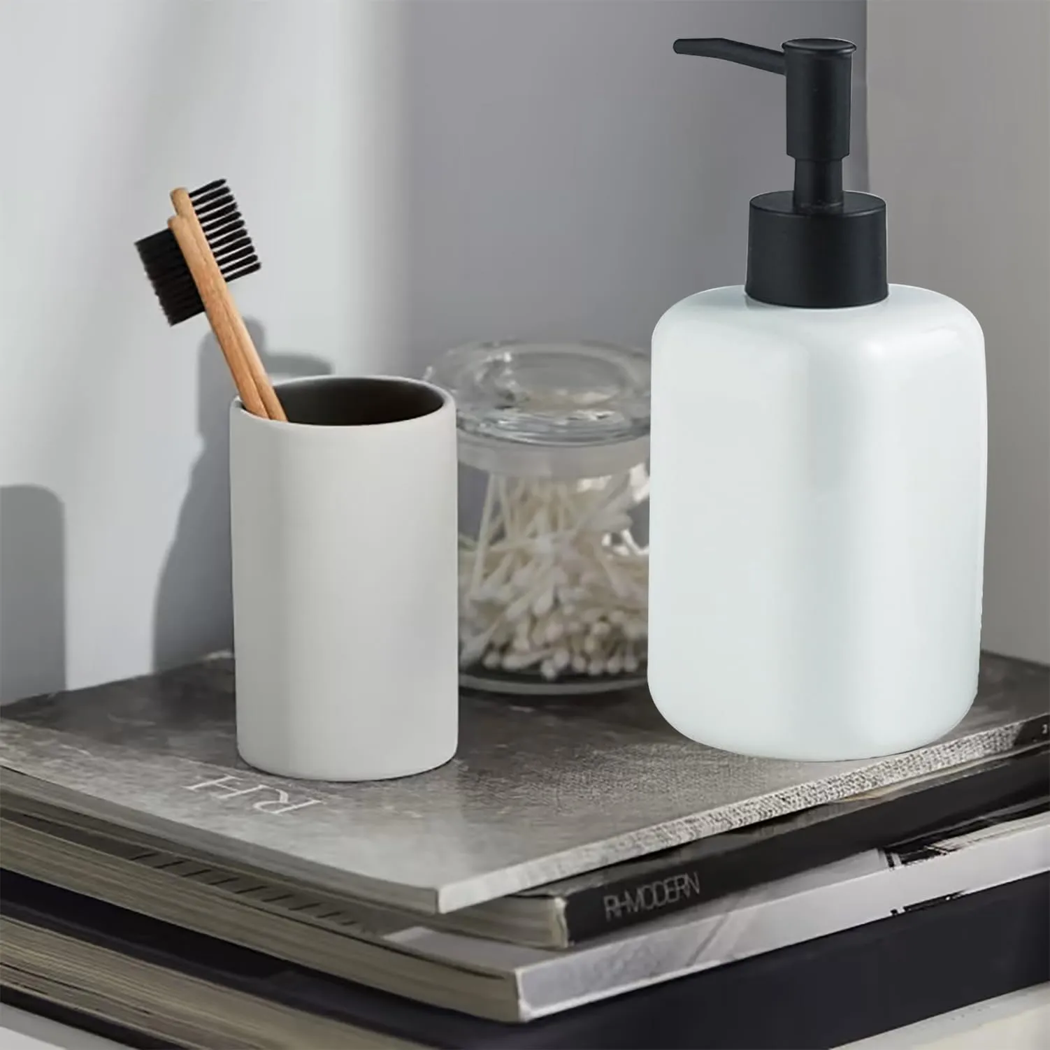 Homestic Liquid Soap Dispenser | Handwash Soap Dispenser | Soap Dispenser for Wash Basin | Shampoo Dispenser Bottle | Bathroom Dispenser Bottle | 300 ML | White