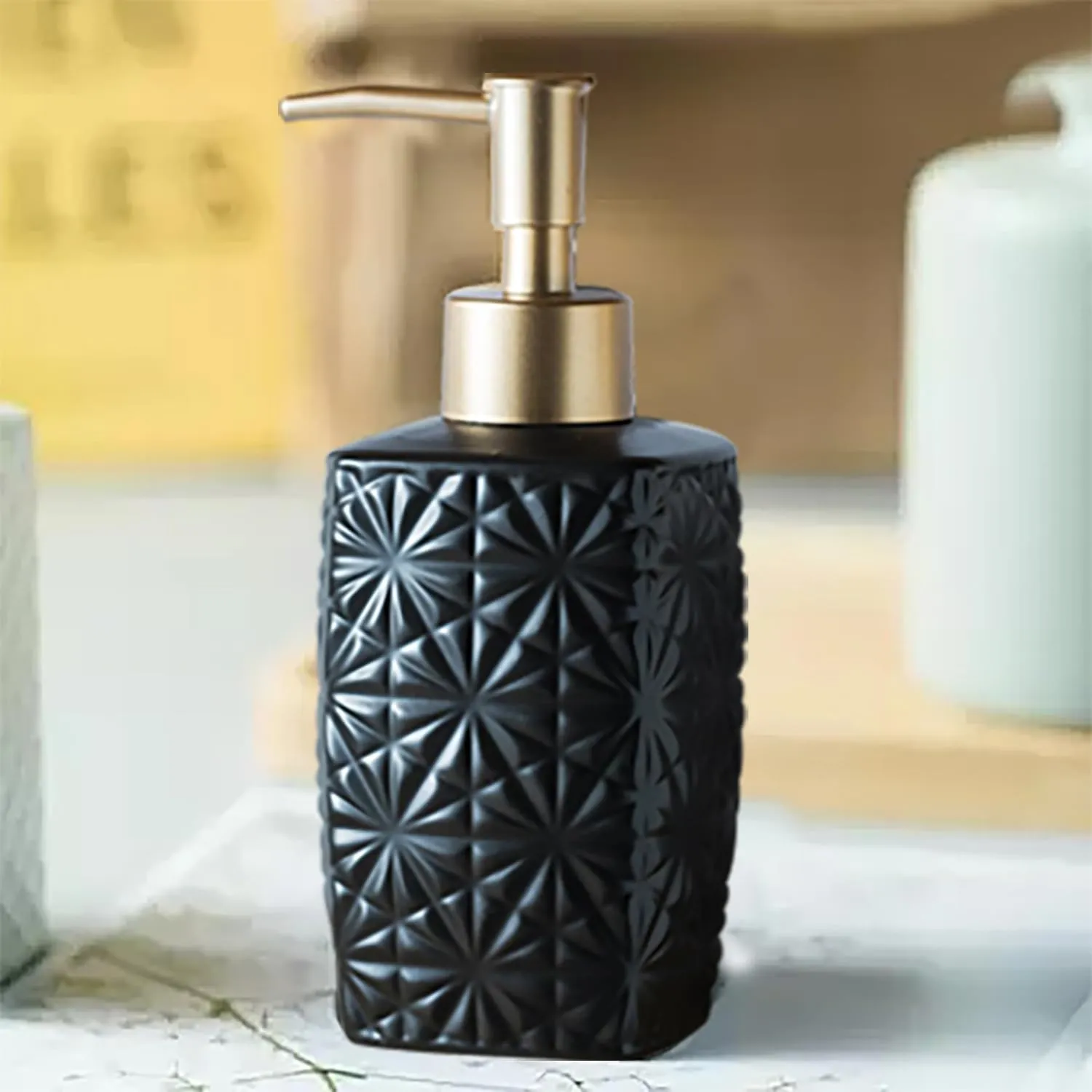 Homestic Liquid Soap Dispenser | Handwash Soap Dispenser | Soap Dispenser for Wash Basin | Shampoo Dispenser Bottle | Bathroom Dispenser Bottle | 310 ML | Black