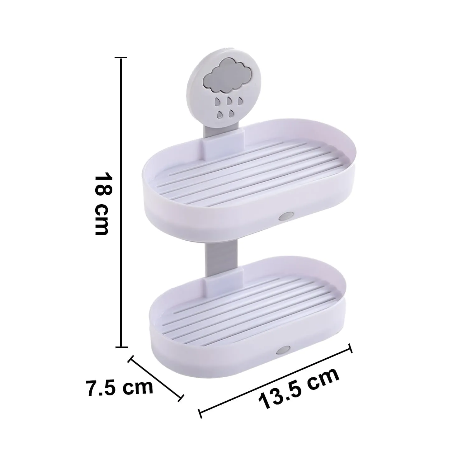 Homestic Pack of 6 Soap Holder | 2-Tier Bathroom Soap Tray | Soap Holder for Kitchen Sink | Wash Basin Soap Holder | Hanging Sink Organizer Plate | Self Adheshive Soap Holder | 9658WH | White