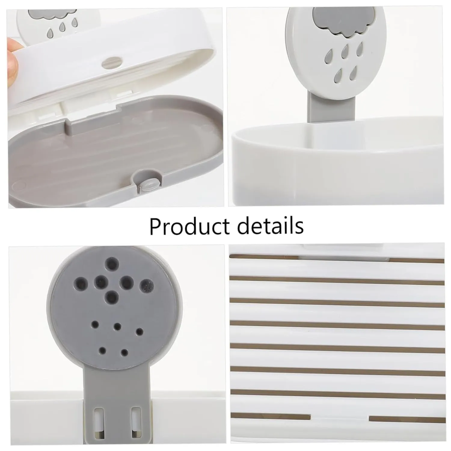 Homestic Soap Holder | 2-Tier Bathroom Soap Tray | Soap Holder for Kitchen Sink | Wash Basin Soap Holder | Hanging Sink Organizer Plate | Self Adheshive Soap Holder | 9658WH | White
