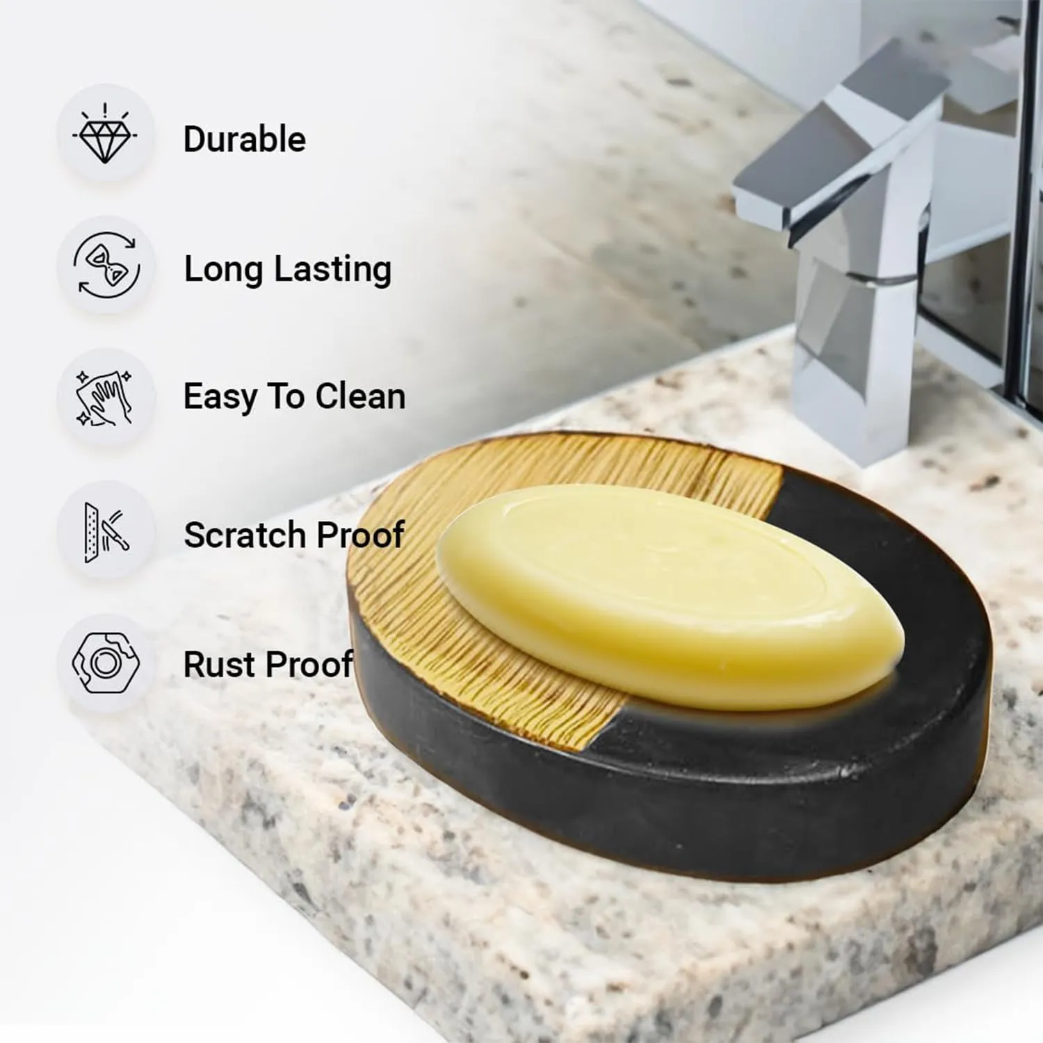 Homestic Soap Holder | Handwash Soap Dispenser | Soap Dispenser for Wash Basin | Soap Dispenser Case | Bathroom Dispenser Case | 3 Piece | JY00044 | Brown
