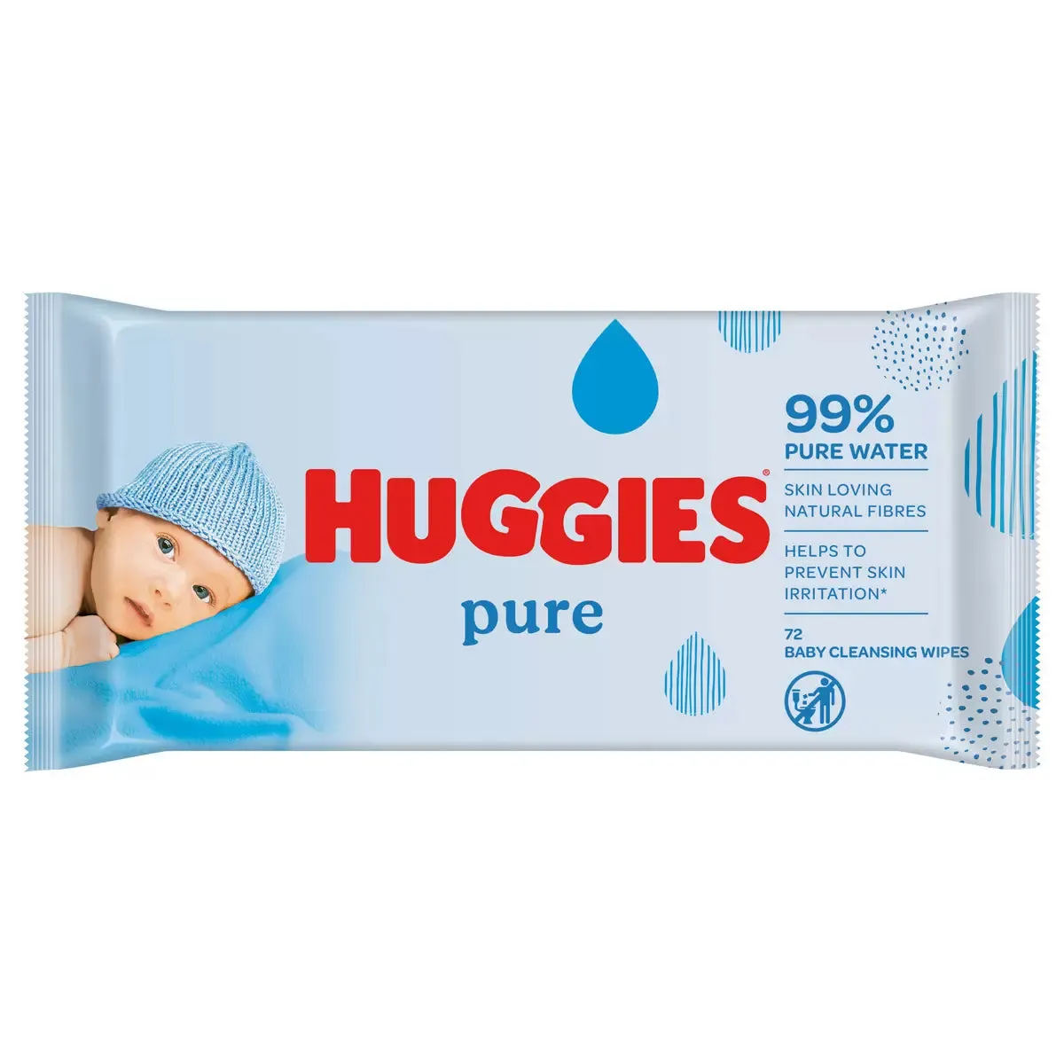 HUGGIES Pure Baby Wipes With 99 Percentage Pure Water for Sensitivity