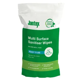 Jantex Green Surface Sanitiser Wipes Refill Pack 200mm (Pack of 200) - CH651