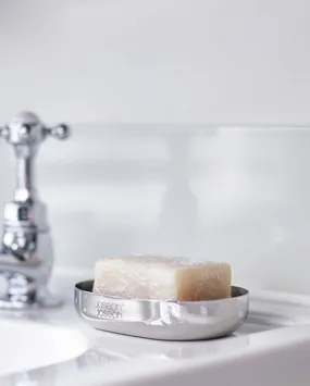 Joseph Joseph Luxe Quick-Drain Stainless Steel Soap Dish | 4.5 x 3.1 x 1 inches