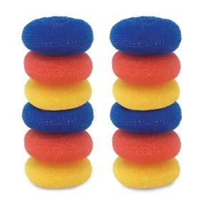 Jumbo Plastic Mesh Scourer - 12 Pack (Assorted Colors)