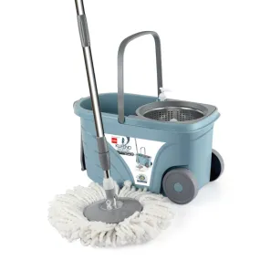 Kleeno Max Clean Deluxe Spin Mop Bucket with Soap Dispenser