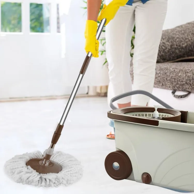 Kleeno Max Clean Deluxe Spin Mop Bucket with Soap Dispenser