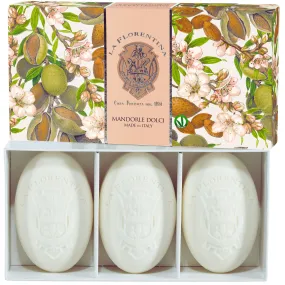 La Florentina Sweet Almond 3 Oval Soaps 150g