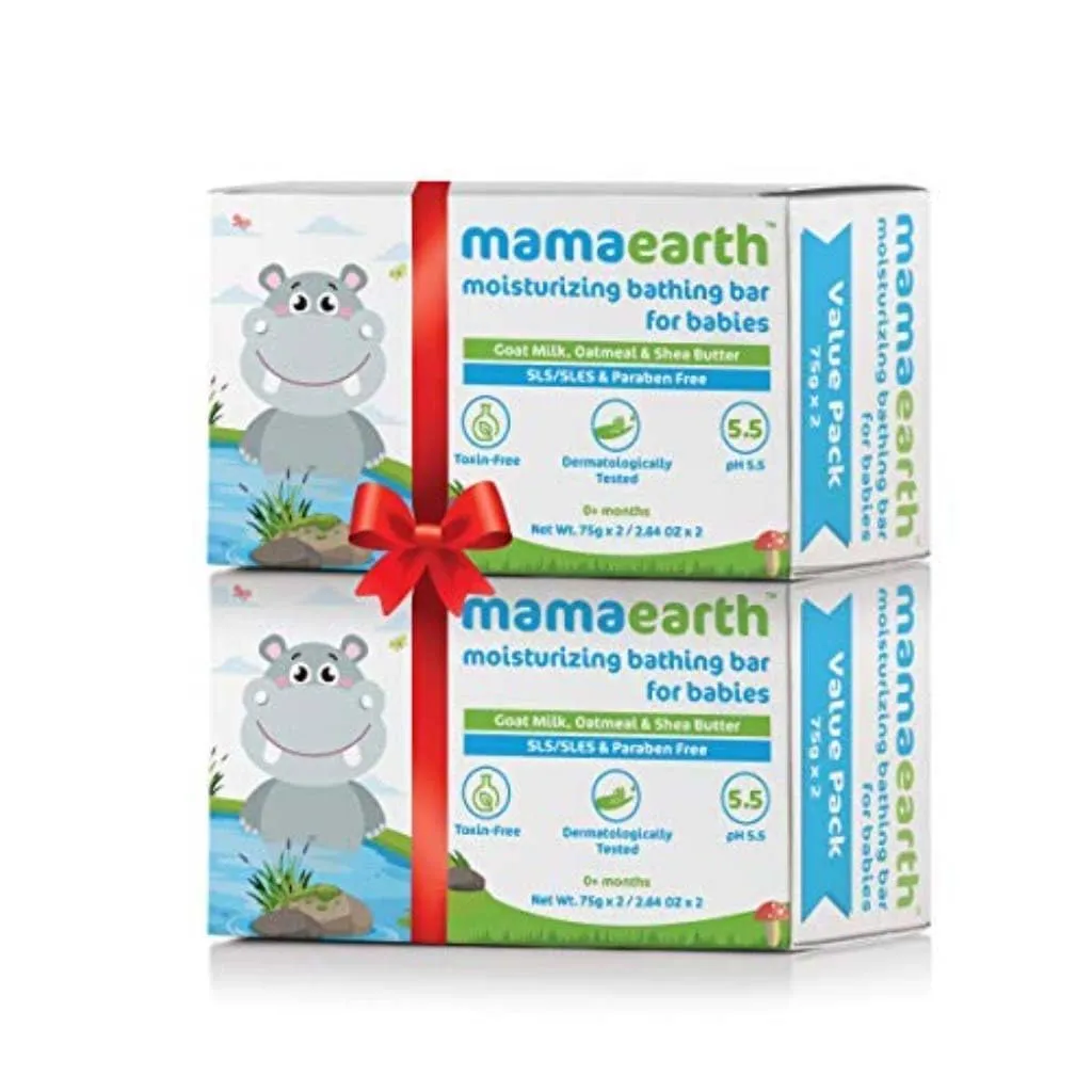 Mamaearth Bathing Bar for Babies - 75g (Pack of 4), Moisturizing
