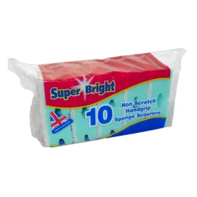Non Scratch Handgrip Sponge Scourers 10pk
