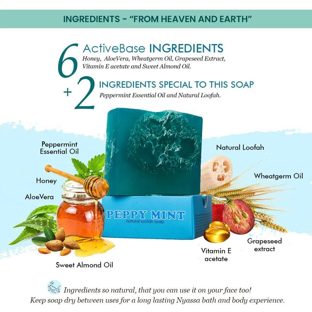 Peppy Mint Handmade Loofah Soap 150 gm