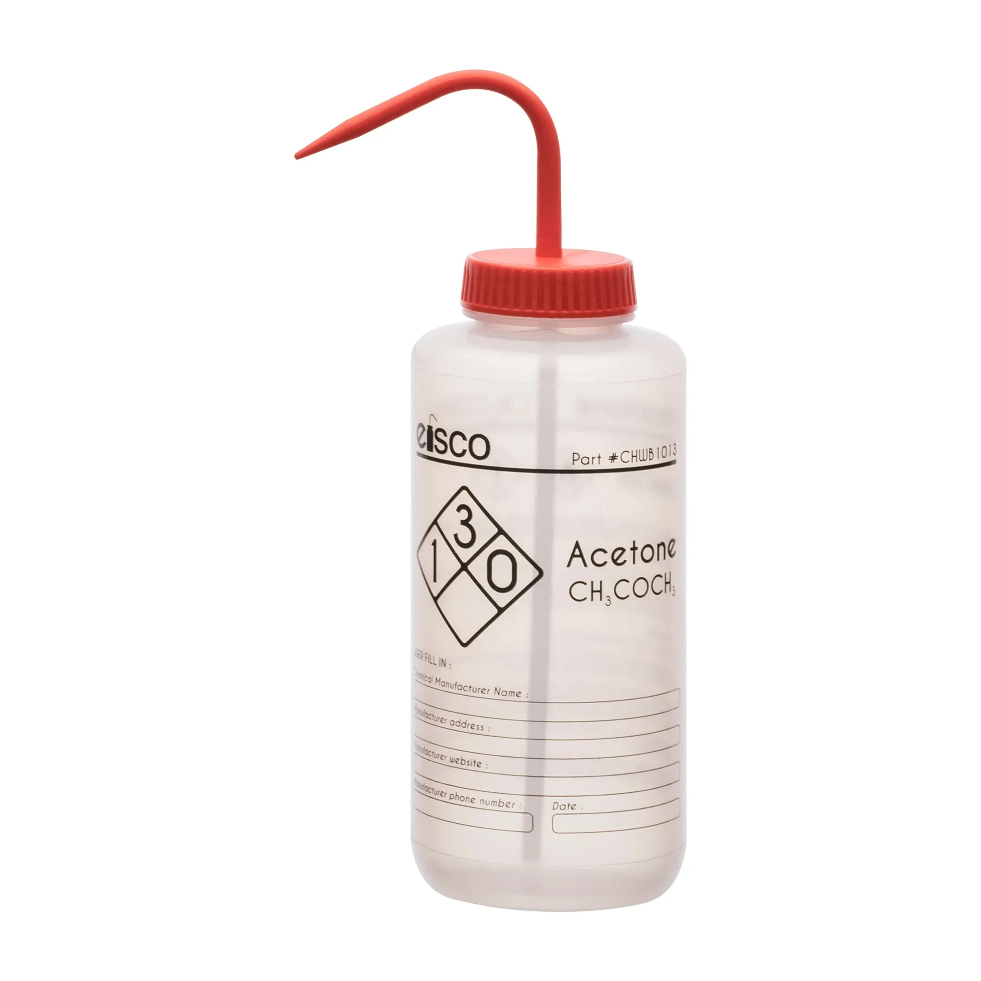 Performance Plastic Wash Bottle, Acetone, 1000 ml - Labeled (1 Color)