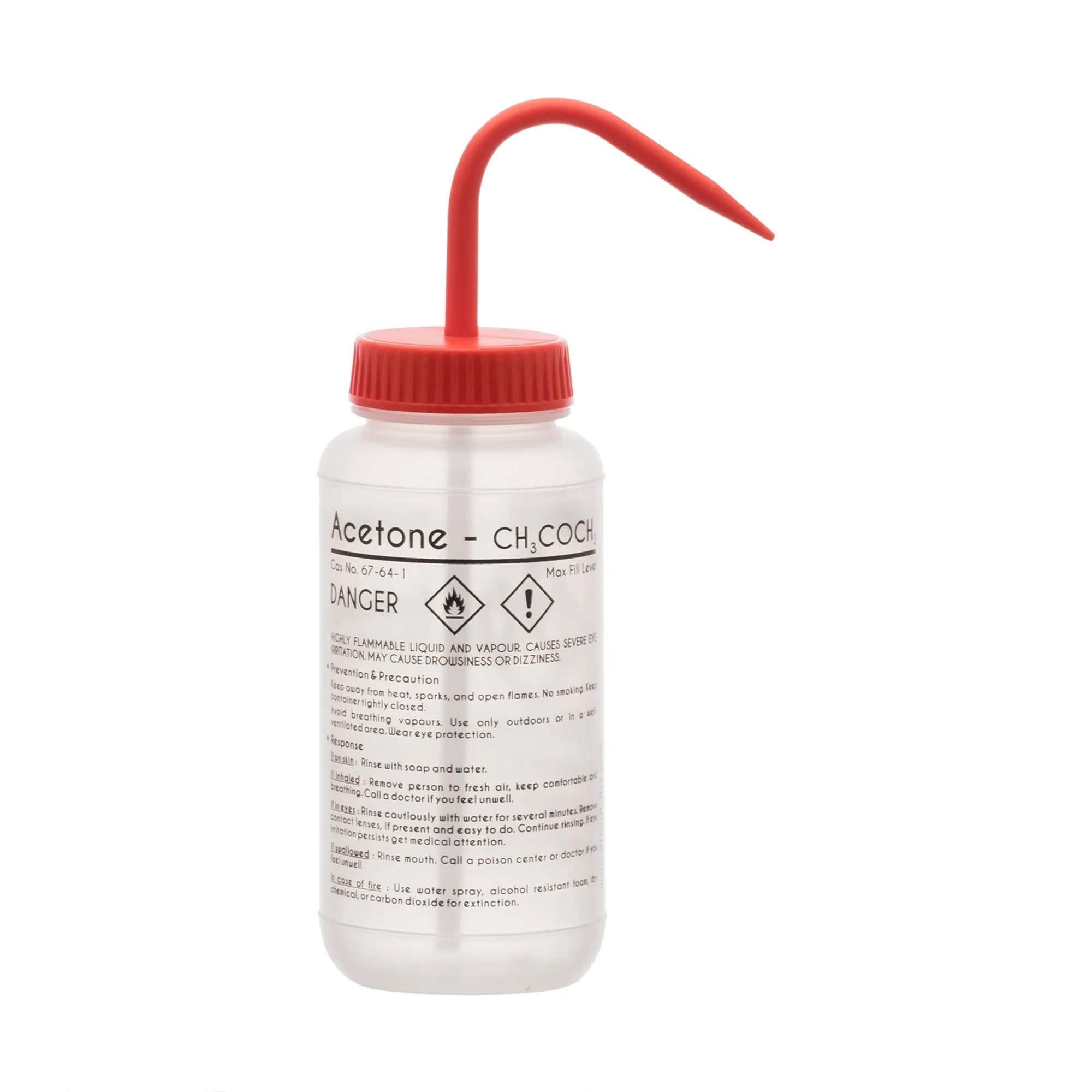 Performance Plastic Wash Bottle, Acetone, 500 ml - Labeled (1 Color)