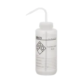 Performance Plastic Wash Bottle, Distilled Water, 1000 ml - Labeled (1 Color)